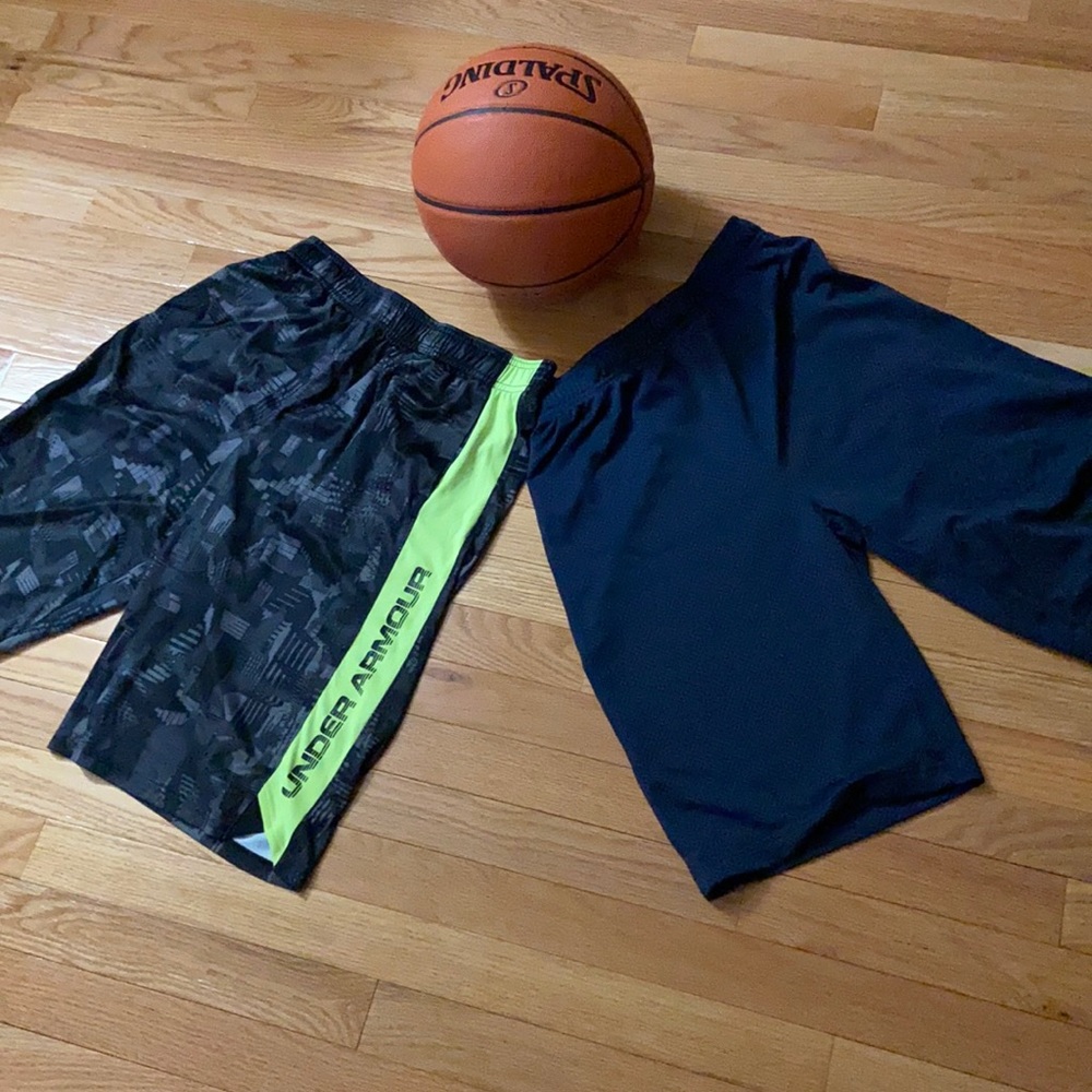 Bundle of Two Boys Basketball Shorts Nike & Under Armour